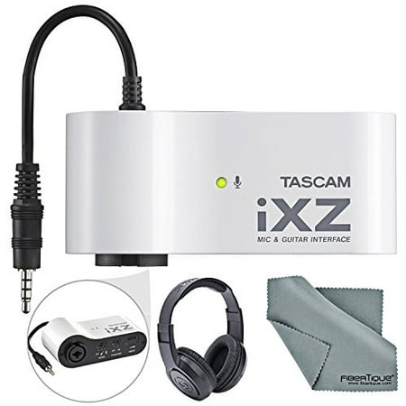 Tascam iXZ Mic & Instrument Interface for iPad / iPhone / iPod Basic Bundle with Headphones & Fibertique