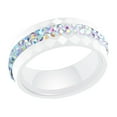 thumbnail image 1 of Qarigey Anillo de cerámica duradero y elegante para mujer, anillos de boda y compromiso para anillos de boda para mujer Ropa, zapatos y accesorios Miscelánea AB blanco Talla 8, 1 of 6