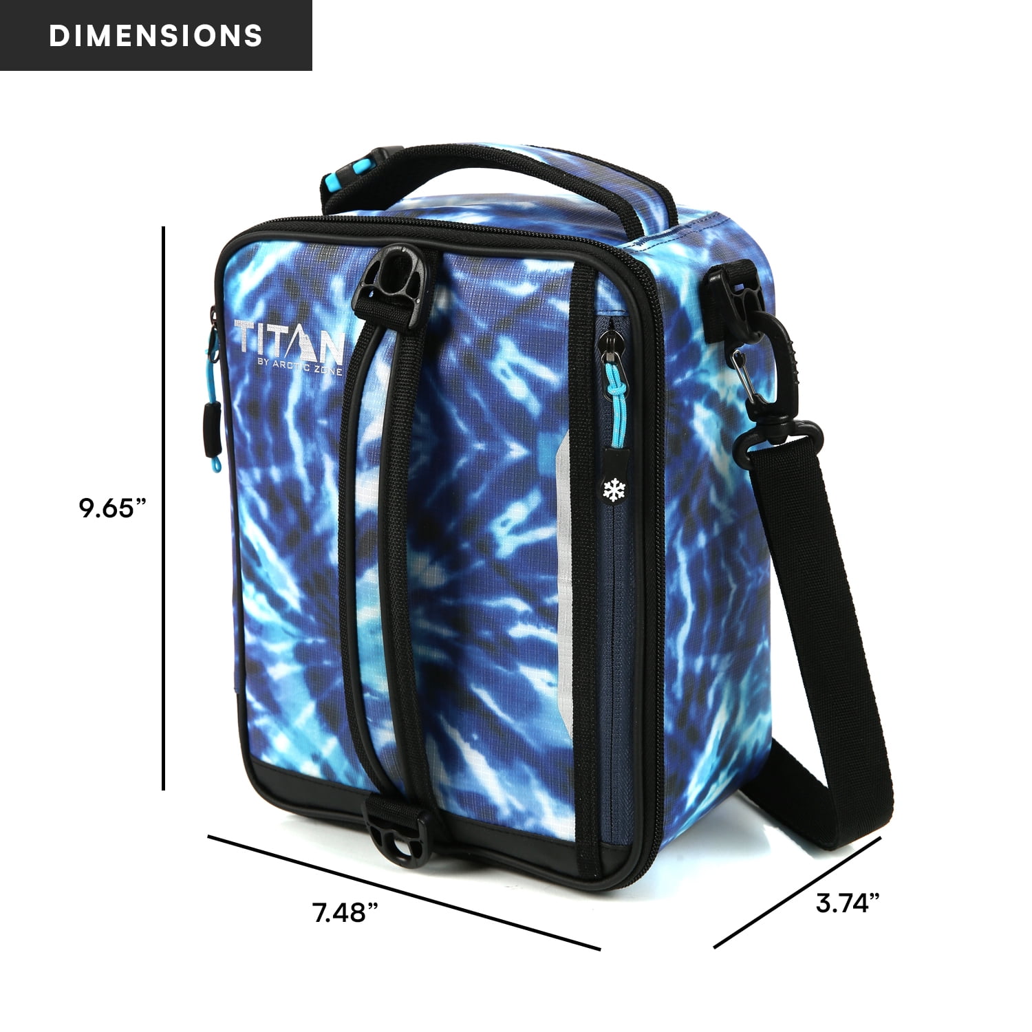 Titan by Arctic Zone Fridge Cold Upright Lunch Pack, Kaleidoscope Blue Tie Dye
