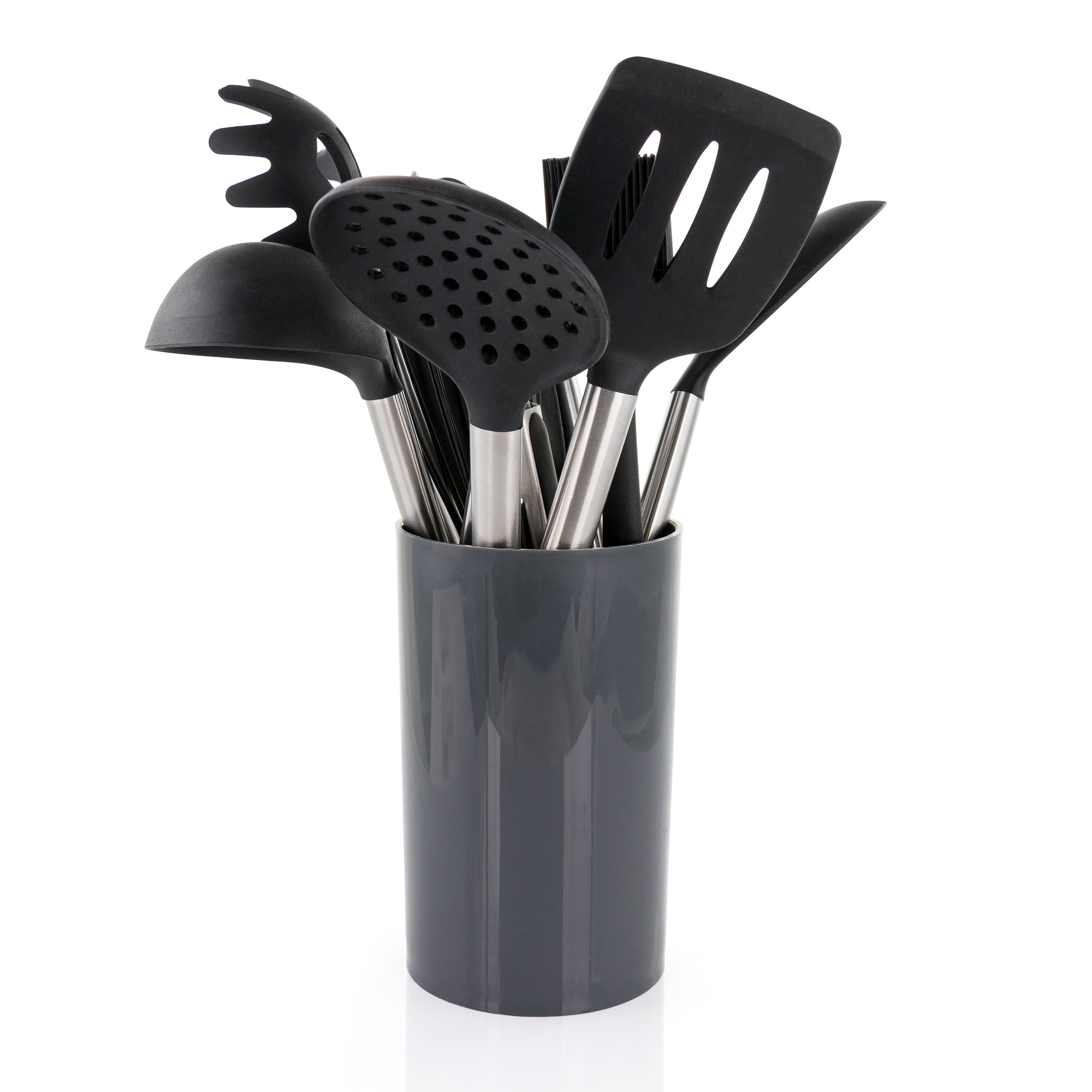 MegaChef Gray 14 Piece Silicone and Stainless Steel Cooking Utensils