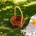 thumbnail image 6 of huayou Brown Rattan 5.51x7.87 Inch Small Round Woven Hand Basket, Narrow Mouth Portable Storage Bin, for Small Produce, Indoor Decor, 6 of 7