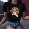 thumbnail image 6 of Yokua Women's Leopard Lips and Finger Print T-Shirt Graphics Short Sleeve Summer Top, 6 of 16
