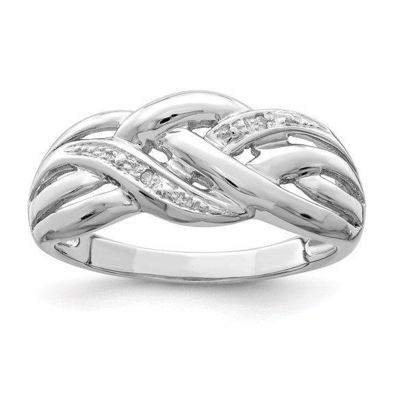 Auriga 925 Sterling Silver Rhodium Plated Diamond Engagement Ring Size 7 for Women