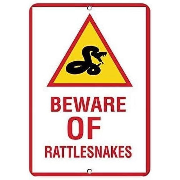 Warning Sign Beware of Rattlesnakes Activity Sign Campground Signs Sign Business Sign 12X8 Inches Aluminum Metal Tin Sign