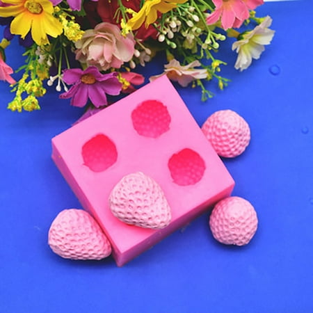 

WGOUP 3D Big Strawberry Silicone Fondant Icing Mould Wedding Cake Decoration Pink(Buy 2 Get 1 Free)
