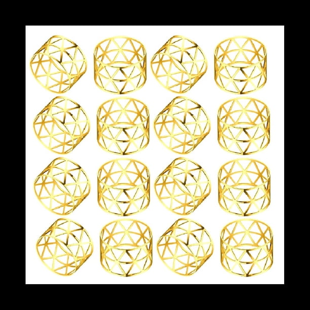 50 Piezas de Servilleteros Dorados, Servilleteros de Metal, Soportes Huecos, Delicados Servilleteros A Granel para DecoracióN de Fiestas