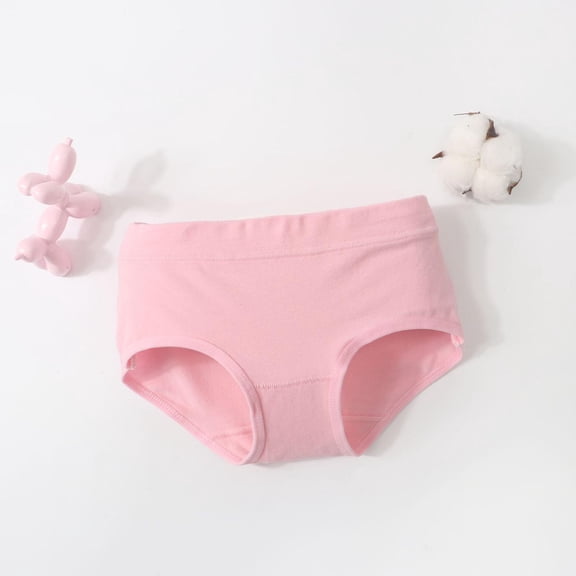 hengsof Girls Basic Cotton Briefs for 1-8 Years Solid Color Soft Underwear for Everyday Comfortable Essential Wear for Toddlers