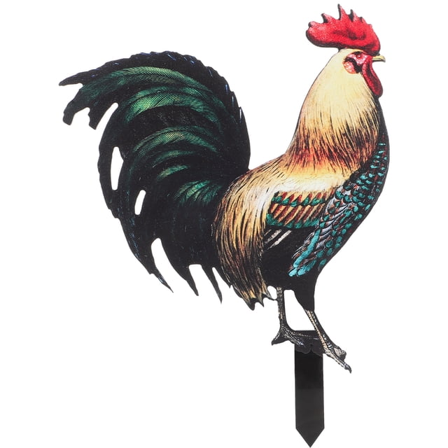 MasteelfCA Piquet de Poulet pour Jardin Coq Sculpture Réaliste pour Cour