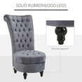 thumbnail image 4 of 45" Tufted High Back Velvet Accent Chair Soft Padded Couch Lounge Ash Grey, 4 of 10