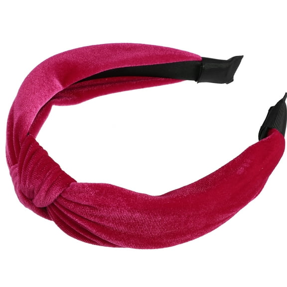 Vocoste Velvet Knotted Headbands Hairband for Women Rose Red 1.2 Inch Wide 1 Pcs