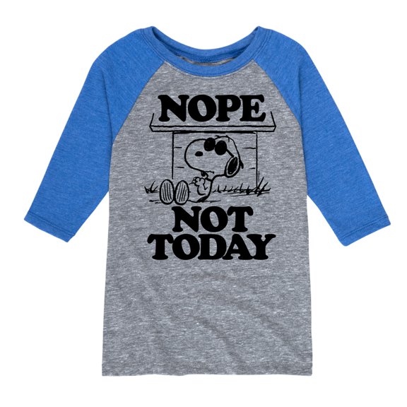 Peanuts - Joe Cool Nope Not Today - Toddler & Youth Raglan Graphic T-Shirt