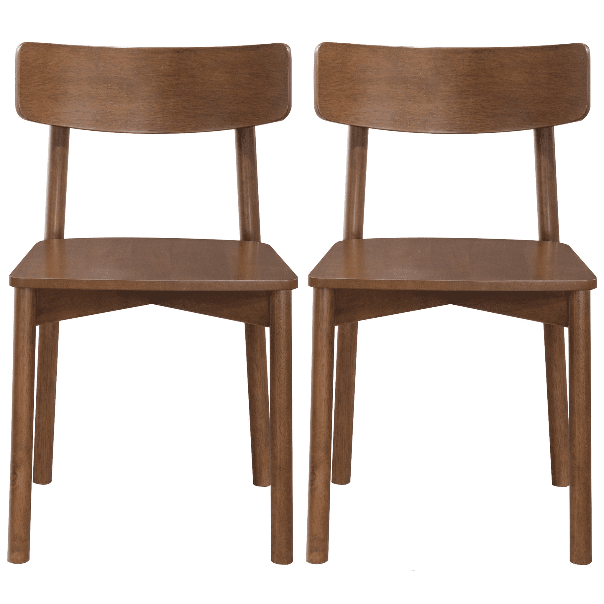 Euroco Dining Chairs Set of 2, Mid-Century Modern Kitchen Chair with Solid Wood,Farmhouse Dining Room Chairs,Brown