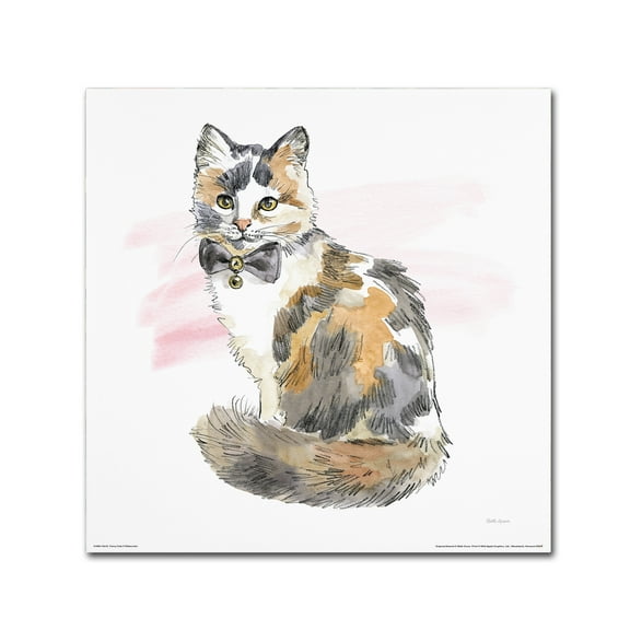 Trademark Fine Art 'Fancy Cats II Watercolor' Canvas Art by Beth Grove