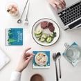 thumbnail image 1 of RYLABLUE Merry Christmas Xmas Tree Winter Christmas Set of 8 Coaster for Drinks, Absorbent Ceramic Stone Coasters Cup Mat with Cork Base for Home Kitchen Room Coffee Table Bar Decor, 1 of 4