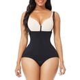thumbnail image 3 of Women's Tummy Control Butt Lifter Seamless Shapewear Stretchy Open Bust Black Bodysuit XL/2XL, 3 of 8