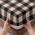 thumbnail image 3 of Twin XL Size Fitted Sheet Set - Black Plaid 2 Piece Bedding Sets 16" Deep Pocket Fitted Sheet with 1 Pillowcases, Vintage Country Gray Buffalo Check Gingham Brushed Microfiber Hotel Luxury Bed Sheets, 3 of 9