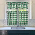thumbnail image 3 of Rustic Kitchen Curtains Set of 3, 27.5x36 Inch Bamboo Leaf Pattern Polyester Valance and Tiers, Nature Theme Short Curtains for Bathroom or Kitchen Window Decor, 3 of 6