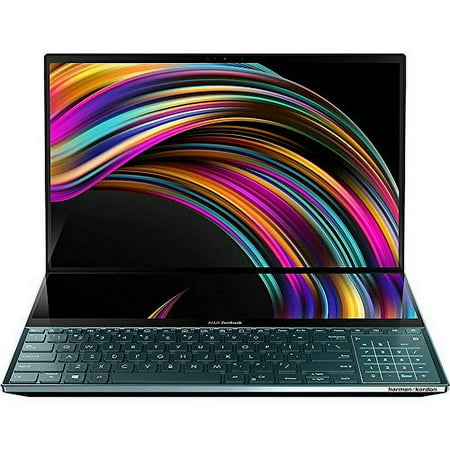 ASUS ZenBook Pro Duo UX581 15.6" 4K UHD NanoEdge Bezel Touch, Intel Core i7-9750H, 16GB RAM, 1TB PCIe SSD, GeForce RTX 2060, Innovative ScreenPad Plus, Windows 10 Pro - UX581GV-XB74T, Celestial Blue