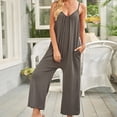 thumbnail image 4 of Monos De Tirantes Finos Body de mujer Loungewear transpirable sin mangas con bolsillos Street Style Casual Ygjytge Gris M para Mujer, 4 of 7