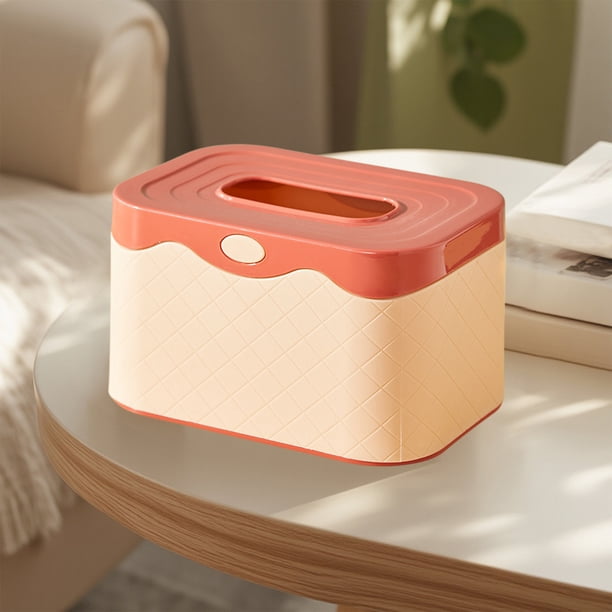 Cubierta de caja de pañuelos de plástico para baño | Soporte de pañuelo de escritorio Almacenamiento para sala de estar | Dispensador de servilletas rectangulares | Organizador de cocina de oficina