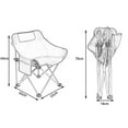 thumbnail image 3 of Colaxi Folding Camping Chair Beach Chair Nonslip Collapsible Outdoor Moon Chair Folding Chair for Travel Fishing BBQ Backyard Hiking Beige White, 3 of 9