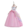 thumbnail image 4 of BULLPIANO 3-12T Girls Princess Party Birthday Dresses Unicorn Costume Pageant Long Maxi Gown Flower Girls Bridesmaid Formal Puffy Tulle Dresses, 4 of 7