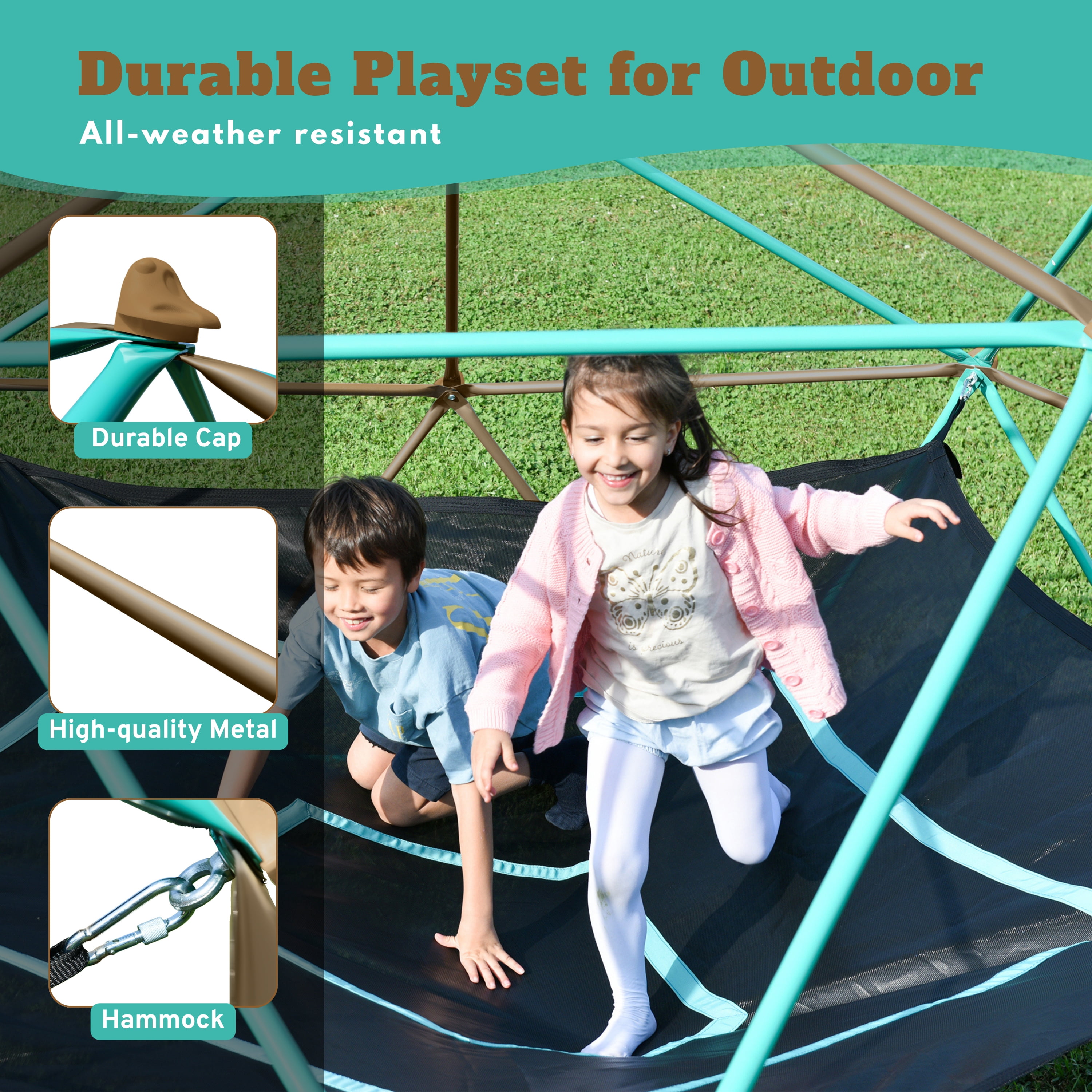 EUROCO 12FT Climbing Dome, Kids Jungle Gym Dome Climber, Outdoor Playground Climber Toddler Playset
