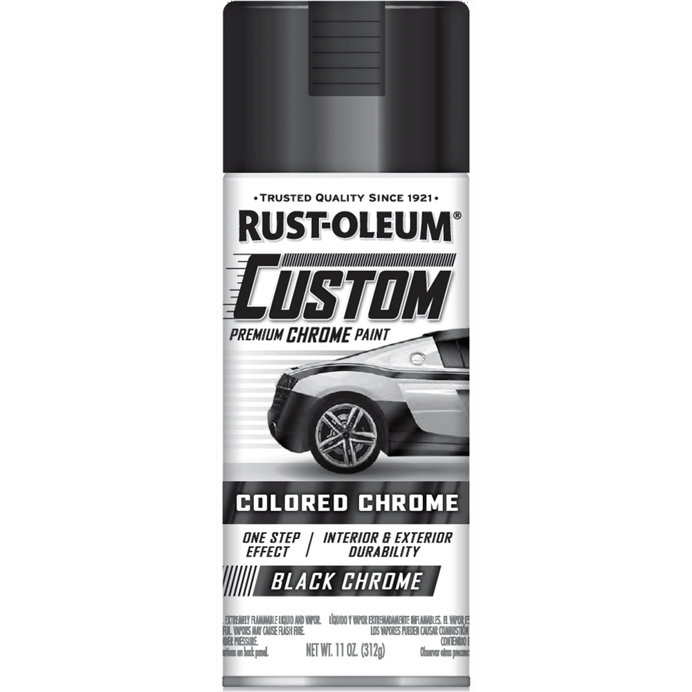 RustOleum Custom Colored Chrome Automotive Spray Paint Black Chrome