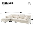 thumbnail image 3 of Modern Convertible Sectional Sofa, L-shaped Reversible Couch Set with Free Pillows, 5 Seat Cloud Chenille Indoor Furniture with Ottoman for Living Room, 3 of 14