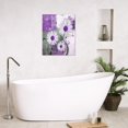 thumbnail image 2 of Farmhouse Floral Canvas Wall Art Purple Daisy Flower and Butterfly Wall Art for Living Room, Modern Abstract Geometric Grey and White Framed Wall Art for Bathroom Bedroom, 12x16 Inches, 2 of 6