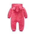 thumbnail image 3 of Infant Hooded Fleece Jumpsuit with Bear Ears One Piece Soft Plush Romper for Children Boys and Girls Newborn Outfit, 3 of 3