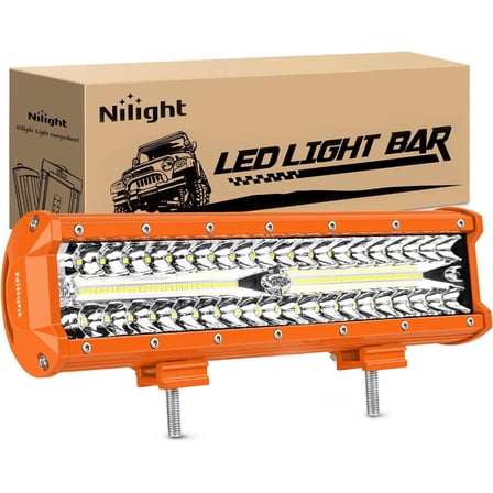Nilight LED Light Bar 12Inch 300W Flood Spot Combo Triple Row Driving Lamp Roof Bumper Off Road Work Lights for Van Camper Wagon Car Pickup Golf Cart ATV UTV SUV Truck Boat 4x4