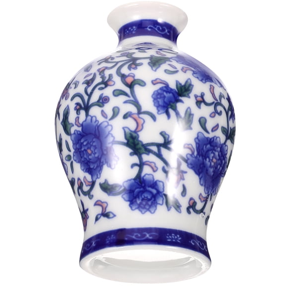 Decoration for Bedroom Blue and White Porcelain New Chinese Style Antique Mini Ceramic Small Vase Hydroponic Flower Device (01) Home Floor Ceramics