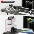 thumbnail image 3 of KitchenKey clamp on Desk Shelf, 2 Tier Office Desk Shelves Organizer, Wood Desktop Supplies Storage Rack, Desk Organizers and Accessories (Pink), 3 of 14