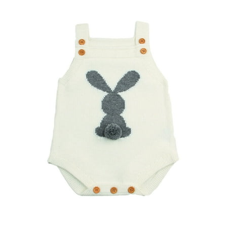 

Newborn Baby Boys Girls Bunny Knitting Wool Romper Bodysuit Outfit Set hgtret