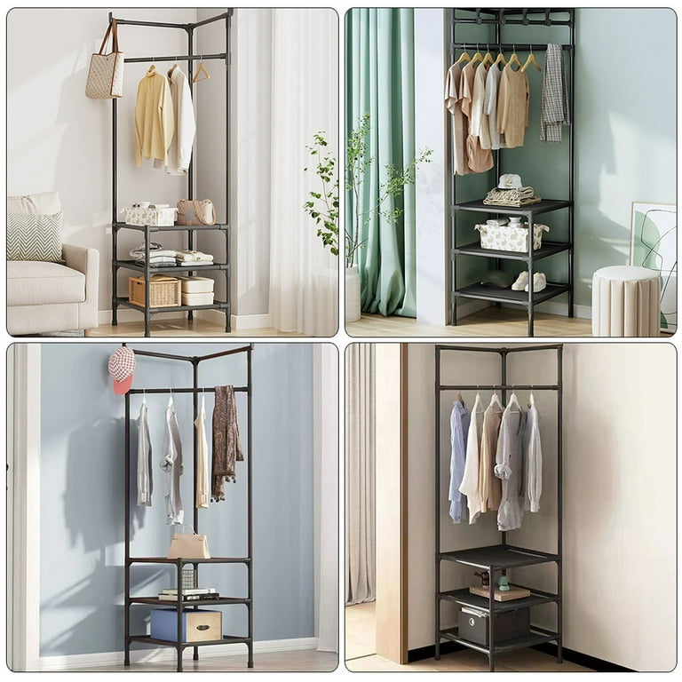 Corner Clothes Rack Scarves Clothes Stand Metal Garment Rack Coat Rack for Hat Clothes