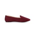 thumbnail image 3 of BLISSFUL STEP Ballerines pour Femmes en Faux Suède à Bout Rond à Enfiler Bourgogne 6, 3 of 7