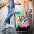 thumbnail image 3 of Funny Watercolor Adorable Pitbull Peeking Through Torn Paper Effect Travel Luggage Cover Terrier Dog Lover Suitcase Dust Protective Decor - 00026, 3 of 5