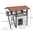 thumbnail image 3 of PawHut Maisonnette Extérieure pour Chat avec Toit en Asphalte, Escaliers, Balcon, Blanc, 3 of 10