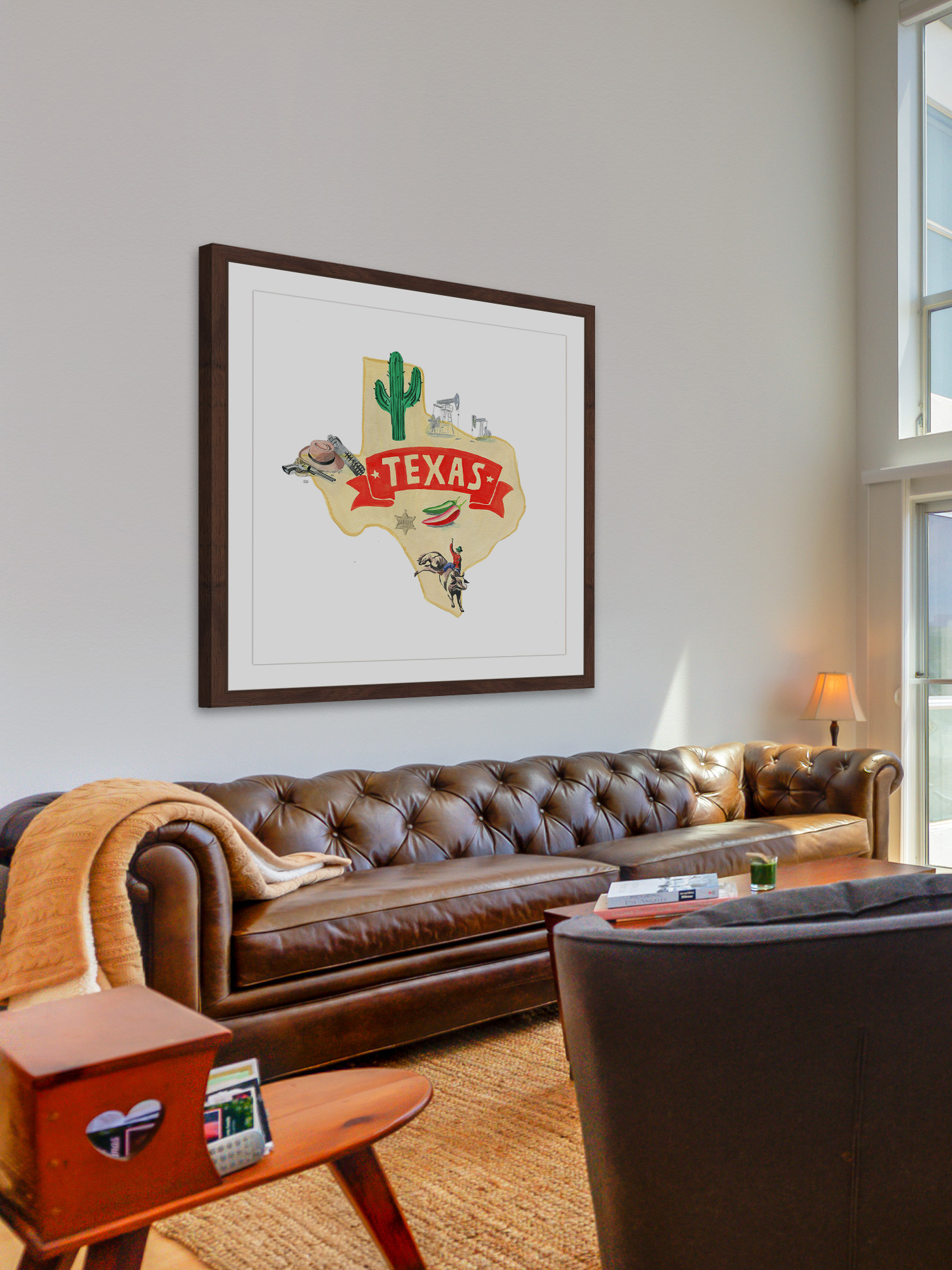 "Bold Red Texas" Framed Painting Print