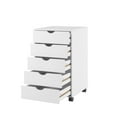 thumbnail image 5 of Naomi Home 5 Drawer Dresser, Tall Dressers for bedroom, Kids dresser with Wheels, Durable Storage dresser, Small Dresser for Closet, Makeup dresser with 180 lbs Capacity – White, 5 of 8