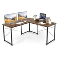 thumbnail image 2 of 95" L-Shaped Reversible Computer Desk 2-Person Long Table Monitor Stand, 2 of 11