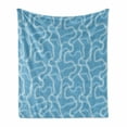 thumbnail image 1 of Train Track Soft Flannel Fleece Blanket, Continuous Pattern of Swirling Railroads Nursery Themed Simple Print, Cozy Plush for Indoor and Outdoor Use, 60" x 80", Blue Pale Blue White, by Ambesonne, 1 of 6