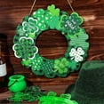thumbnail image 6 of VOTRUDI Spring Saint Patrick's Day Front Door Wreath,St. Patrick's Day Wreaths for Front Door,Shamrocks Wooden Plaques Wreath St. Paddy's Day Decorations,12x11in，Green, 6 of 9