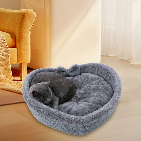 Boovnll Heart Shaped Pet Bed with Soft Fabric Non Slip Bottom and Comfortable Filling Suitable for Cats and Small Dogs Provides Cozy Resting Sences