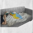 thumbnail image 6 of Vintage Rainbow Soft Flannel Fleece Throw Blanket, Sun over the Clouds on a Beige Diagonal Lines Background Summer Season, Cozy Plush for Indoor and Outdoor Use, 50" x 70", Multicolor, by Ambesonne, 6 of 6
