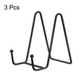 thumbnail image 3 of Unique Bargains 3Pack 4.3Inch Plate Stand for Display Iron Easel Plate Holder for Photo Black, 3 of 5