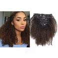 thumbnail image 1 of Extensiones de cabello humano Remy con clip, 100 % natural, color negro, 120 g, 17 clips, T#1B/4 Ac, 14 pulgadas, 1 of 1