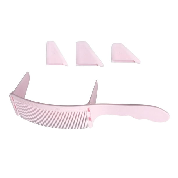Hair Cutting Comb Heat Resistant Hairdressing Tool with 3 Brackets Curved  Comb for Salon Various Short Haircuts Hairstylist Barber Pink 