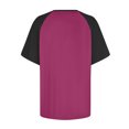 thumbnail image 5 of Timegard Hauts Grande Taille pour Femmes Col Rond Épaules Tombantes Bloc de Couleur Décontracté Confortable T-Shirts à Manches Courtes, 5 of 5